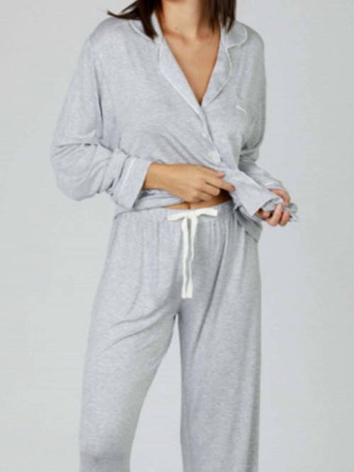 COCOON Chemise pyjama gris chiné