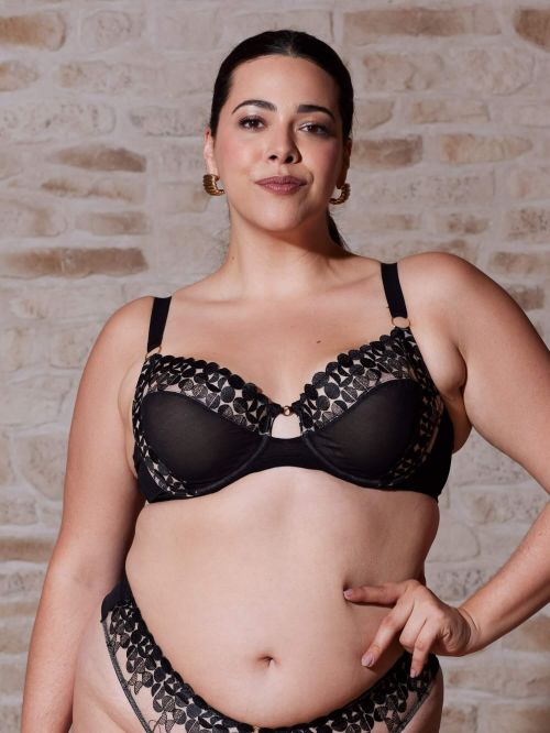 RADIEUSE BCDE Black Tattoo Underwired Bra