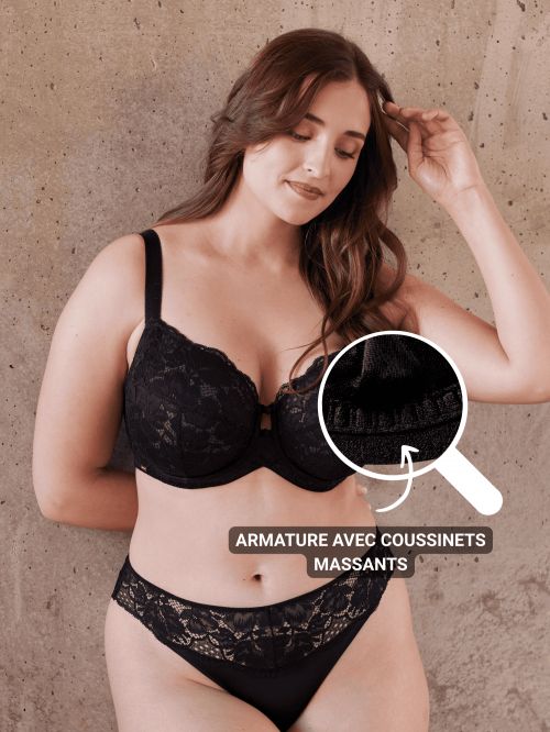 Soutien-gorge à Armatures Bonnets FGHI FIDJI Noir