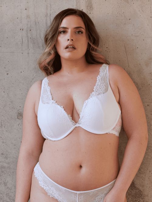 Soutien-gorge push-up DAHALIA blanc bonnet D