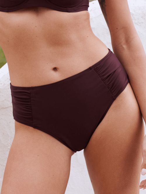 Bas de maillot de bain culotte haute seafame figue