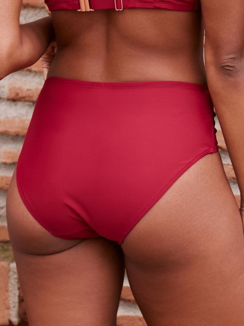 Bas de maillot de bain culotte haute Seawave ROUGE INDIEN
