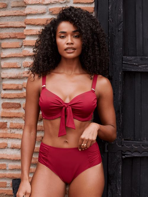 Bas de maillot de bain culotte haute Seawave ROUGE INDIEN