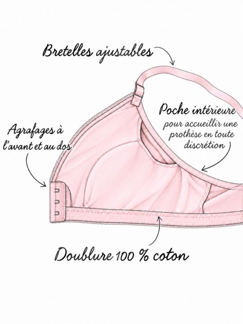 Bra with Soft Fine Cup Bcd Alizee POWDER